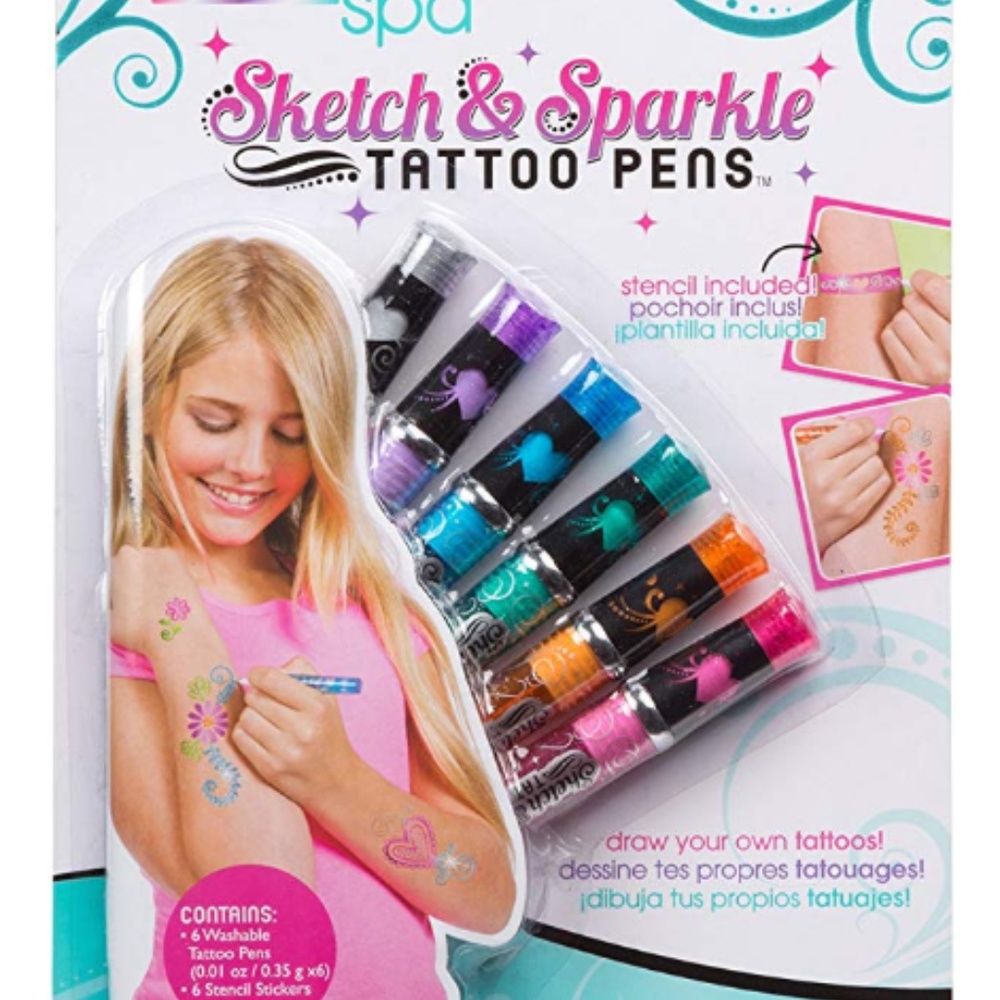 Girls Sketch and Sparkle Tattoo Pens